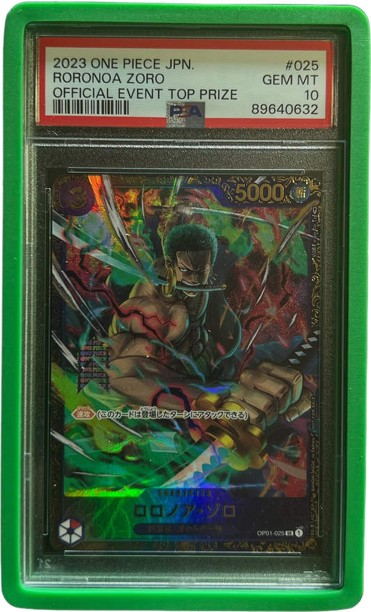 ONE PIECE Card - RORONOA ZORO OP01-025 Official Event Top Prize - PSA 10